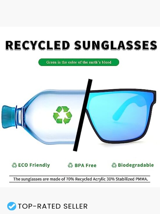 Oversized Square Polarized Sunglasses One Piece Shield Shades UV400 Retro Shield